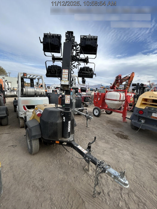 2022 Allmand NLV3GR (4) LED Light Fixture 350W, 23' Vertical Mast, 3kW Prime, Towable, Deep Sea L401, Leveling Jacks, Yanmar T4F 5.8hp