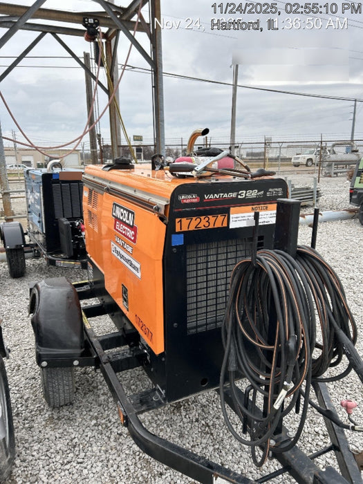 2021 Lincoln Electric Vantage 322 Vantage 322 Ready Pak 3 w/ Decals, ORANGE (includes trailer, cable rack, fender light kit) NO Telematics