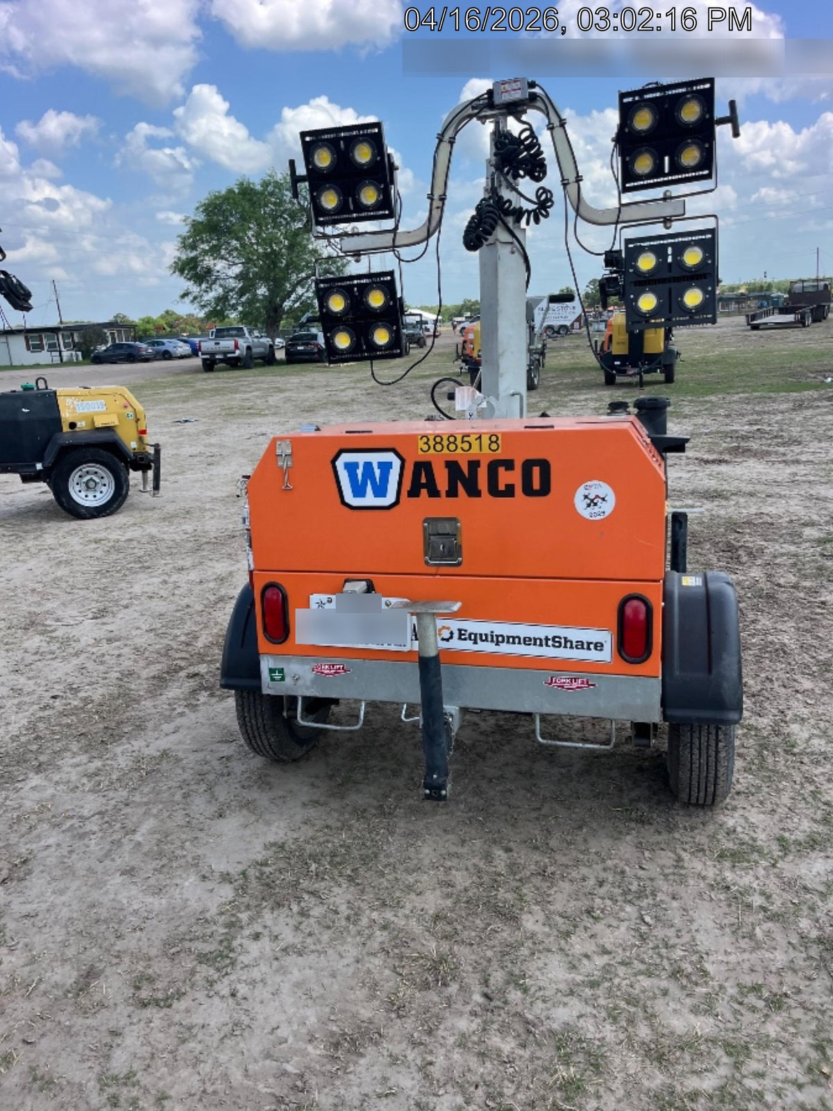 2024 Wanco WLTT-4MM4K Diesel, Deep Sea Controller, Shore Power Plug, Auto Start, (4) 350W LED Floodlights, 4kW Generator, 60 Gal Fuel Tank, 2" Ball, T3