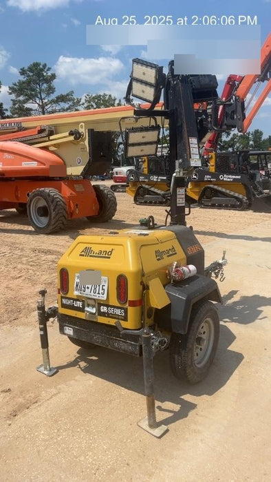 Allmand NLV3GR (4) LED Light Fixture 350W, 23' Vertical Mast, 3kW Prime, Towable, Deep Sea L401, Leveling Jacks, Yanmar T4F 5.8hp