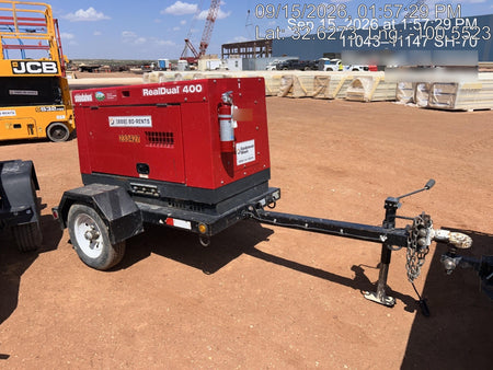 2022 Shindaiwa DGW400MDL Kubota D902 Engine, 23 HP, Dual Op Welder, Wire, Arc, Droop Stick, Tig, and CC Stick Functionality, Simulphase, 3 Phase and 1 Phase Gen Output, Single Axle NB Trlr, Slr Trckl Chrg 12V 12W, Fire Ext
