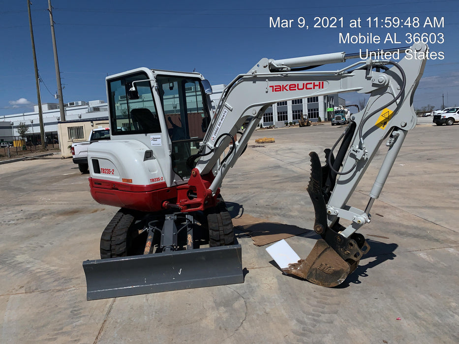 2020 Takeuchi TB-235-2CR Cab/Heat/Air, Rubber Tracks, Manual TAG QC