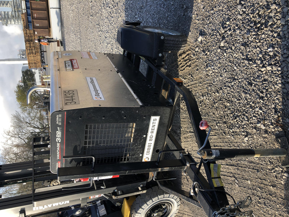 2019 Lincoln Electric Vantage 322 Welder Ready-Pak 3, Two wheel trailer, Fender and Light kit, Cable Rack