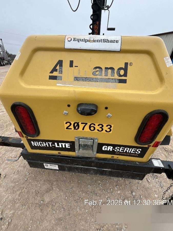 2022 Allmand NLV3GR (4) LED Light Fixture 350W, 23' Vertical Mast, 3kW Prime, Towable, Deep Sea L401, Leveling Jacks, Yanmar T4F 5.8hp