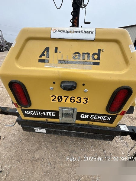 2022 Allmand NLV3GR (4) LED Light Fixture 350W, 23' Vertical Mast, 3kW Prime, Towable, Deep Sea L401, Leveling Jacks, Yanmar T4F 5.8hp