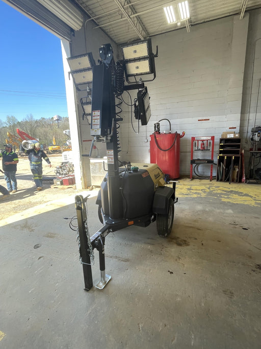 2022 Allmand NLV3GR (4) LED Light Fixture 350W, 23' Vertical Mast, 3kW Prime, Towable, Deep Sea L401, Leveling Jacks, Yanmar T4F 5.8hp