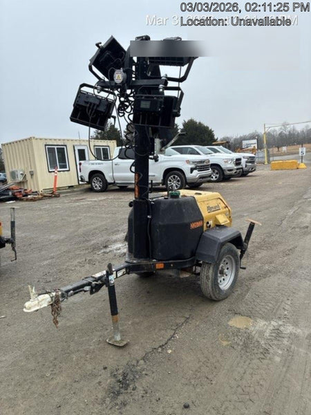 2022 Allmand NLV3GR (4) LED Light Fixture 350W, 23' Vertical Mast, 3kW Prime, Towable, Deep Sea L401, Leveling Jacks, Yanmar T4F 5.8hp