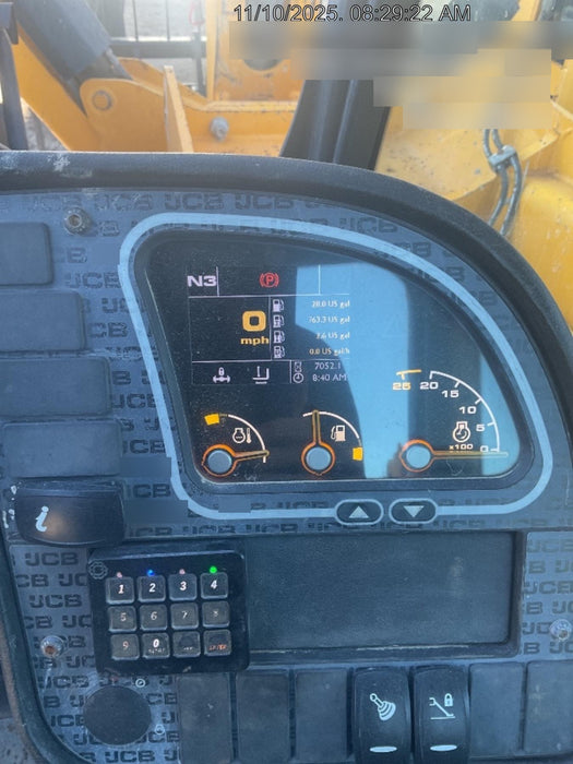 2019 JCB 510-56 Open ROPS, 74 HP, Solid Tires, Worklights, Beacon, Aux Hydraulics, Lifting Eye 60" Carriage/60" Forks