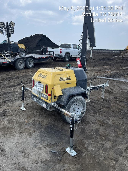 2022 Allmand NLV3GR (4) LED Light Fixture 350W, 23' Vertical Mast, 3kW Prime, Towable, ES Decals, T3