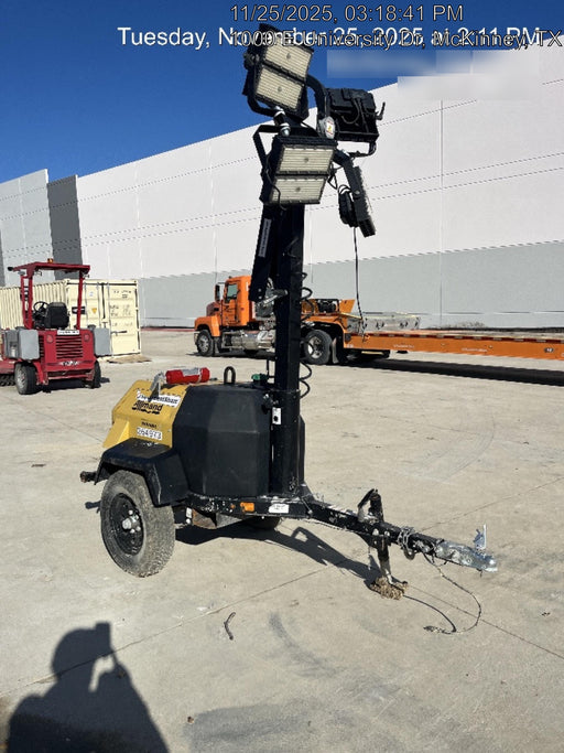 2022 Allmand NLV3GR (4) LED Light Fixture 350W, 23' Vertical Mast, 3kW Prime, Towable, ES Decals, T3