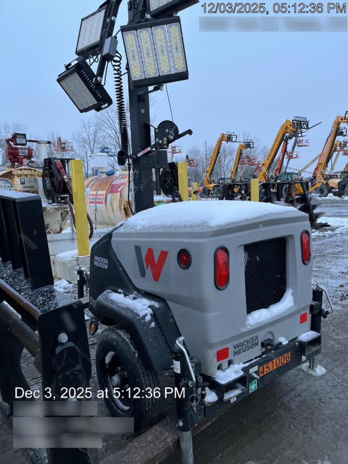 2024 Wacker Neuson LTT4 Diesel, Kohler KDW702, Deep Sea Controller, Auto Start, LED 320W, Bypass Outlet, T3