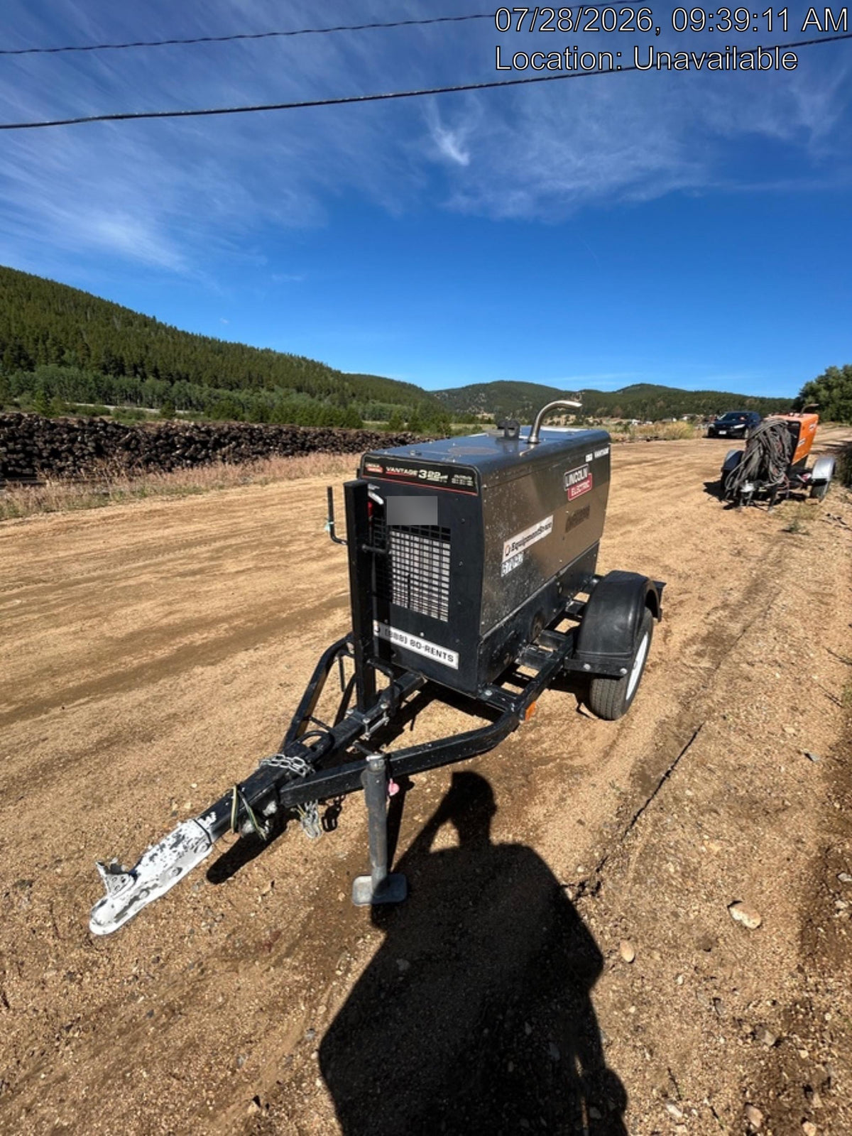 2020 Lincoln Electric Vantage 322 Welder Ready-Pak 3, Two wheel trailer, Fender and Light kit, Cable Rack