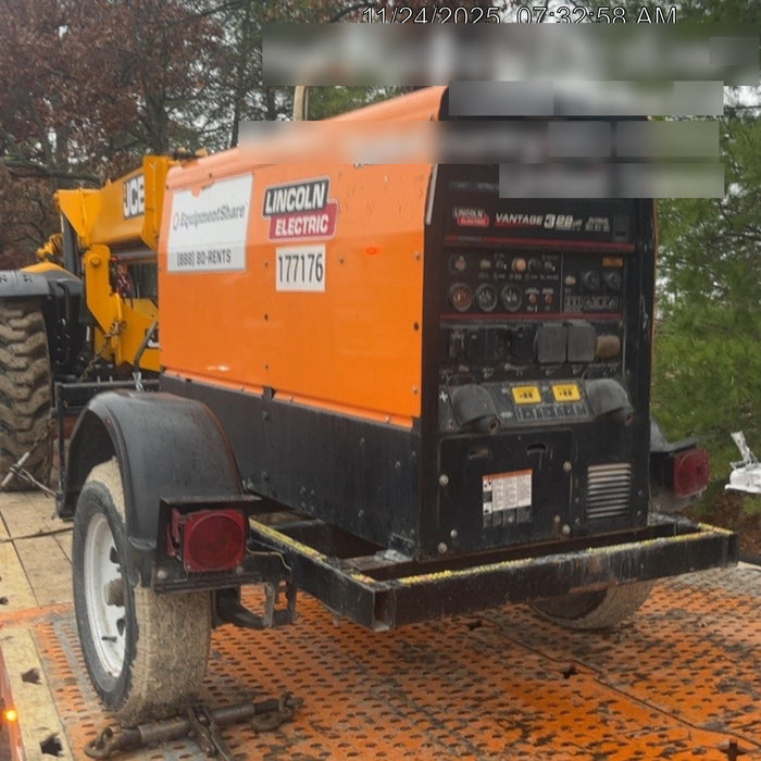 2021 Lincoln Electric Vantage 322 Vantage 322 Ready Pak 3 w/ Decals, ORANGE (includes trailer, cable rack, fender light kit) NO Telematics