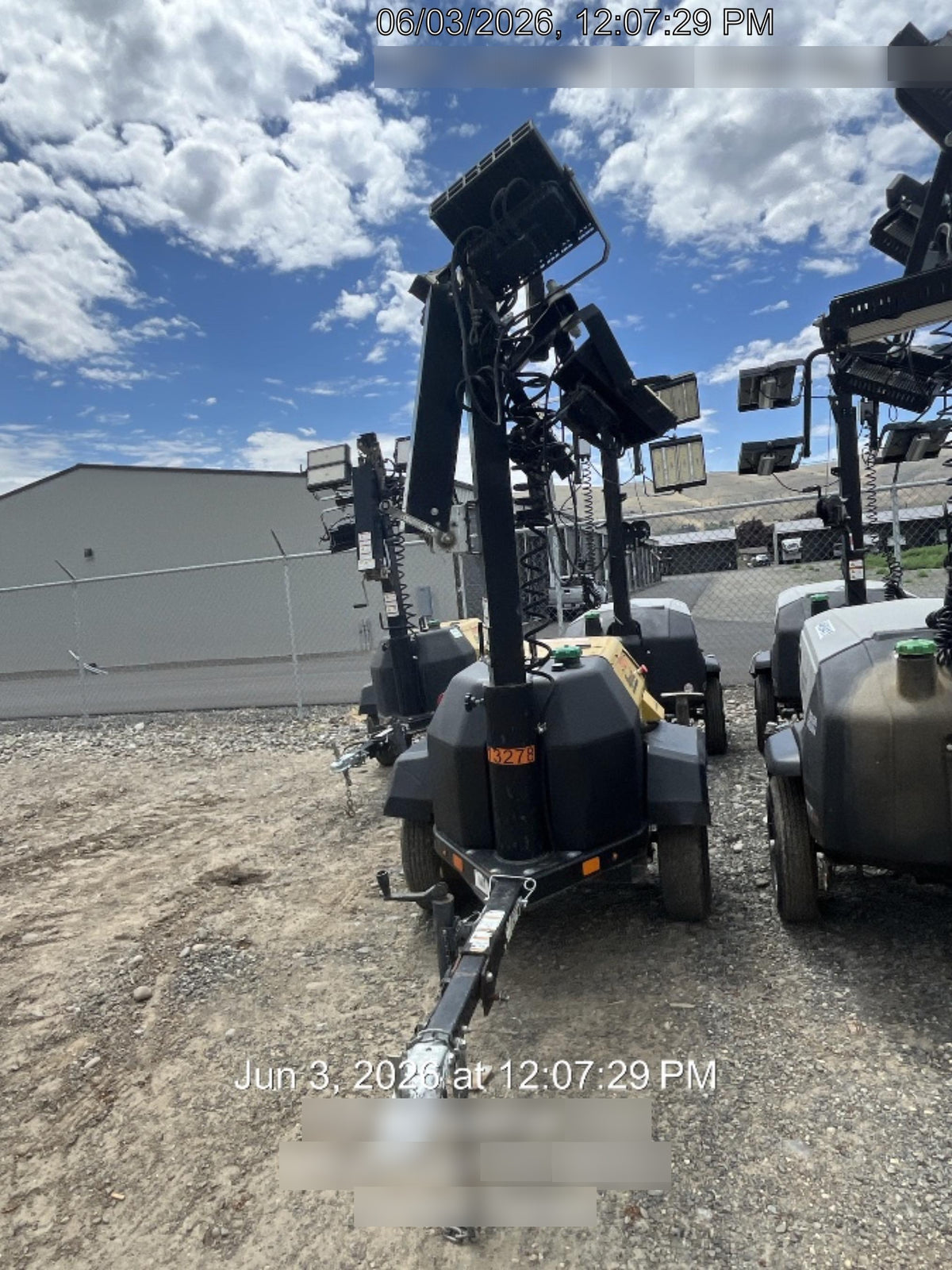 2020 Allmand NLV3GR (4) LED Light Fixture 350W, 23' Vertical Mast, 3kW Prime, Towable, Deep Sea L401, Leveling Jacks, Yanmar T4F 5.8hp