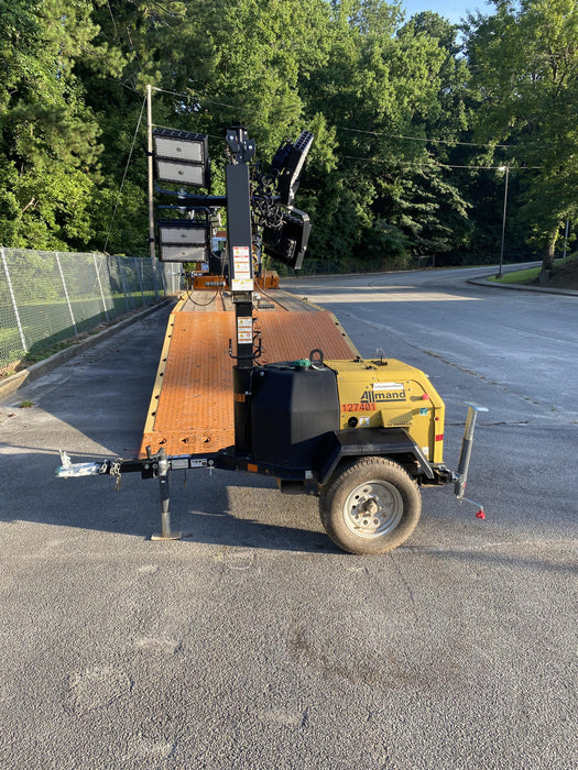 2021 Allmand NLV3GR (4) LED Light Fixture 350W, 23' Vertical Mast, 3kW Prime, Towable, Deep Sea L401, Leveling Jacks, Yanmar T4F 5.8hp