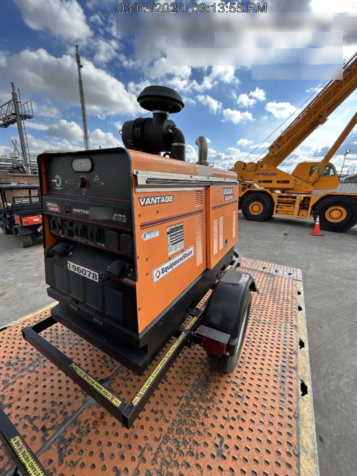 2021 Lincoln Electric Vantage 549X Ready Pak 3, ORANGE (includes trailer, cable rack, fender light kit)