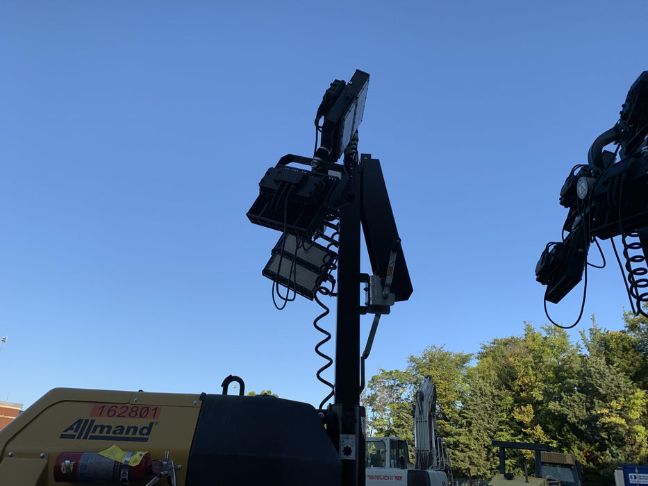 2021 Allmand NLV3GR (4) LED Light Fixture 350W, 23' Vertical Mast, 3kW Prime, Towable, Deep Sea L401, Leveling Jacks, Yanmar T4F 5.8hp