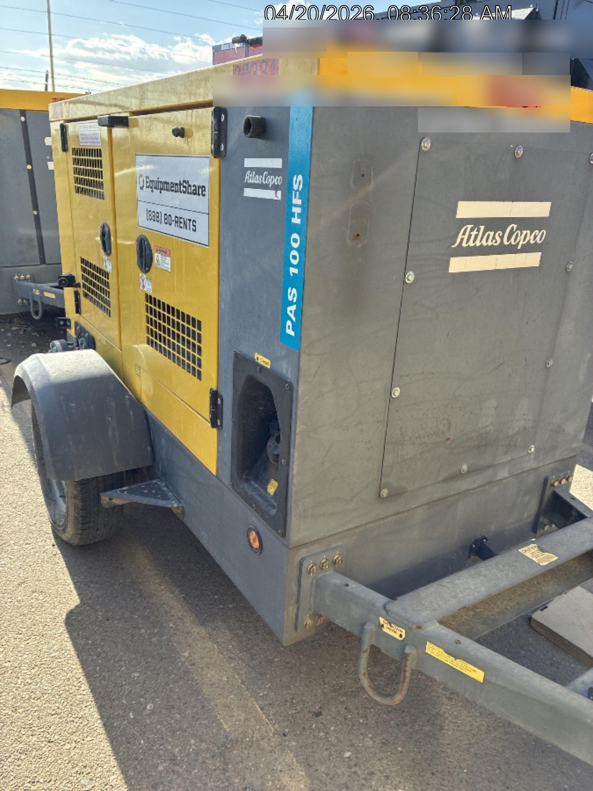 2020 ATLAS COPCO PAS 100 HF CS Enclosed