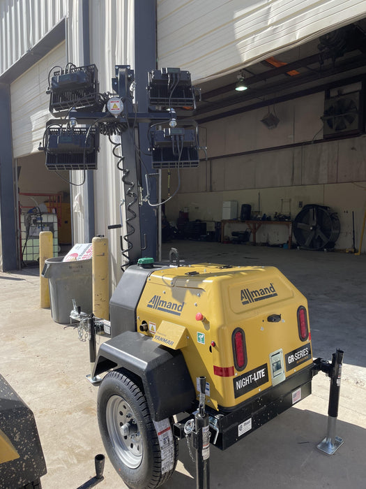 2022 Allmand NLV3GR (4) LED Light Fixture 350W, 23' Vertical Mast, 3kW Prime, Towable, ES Decals, T3