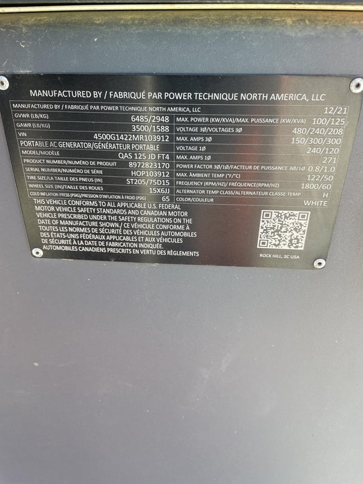 2021 ATLAS COPCO QAS 125