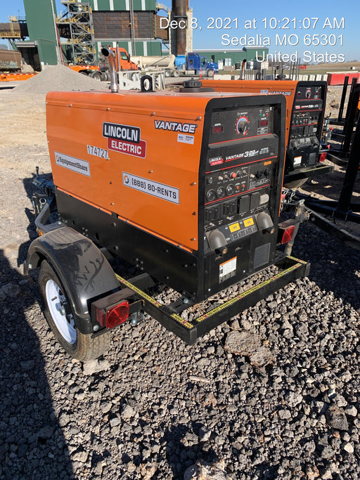 2021 Lincoln Electric Vantage 322 Vantage 322 Ready Pak 3 w/ Decals, ORANGE (includes trailer, cable rack, fender light kit) NO Telematics