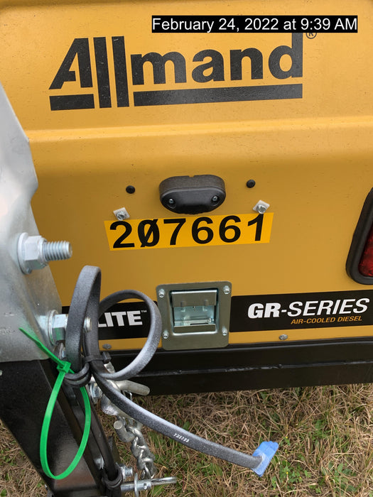 2022 Allmand NLV3GR (4) LED Light Fixture 350W, 23' Vertical Mast, 3kW Prime, Towable, Deep Sea L401, Leveling Jacks, Yanmar T4F 5.8hp