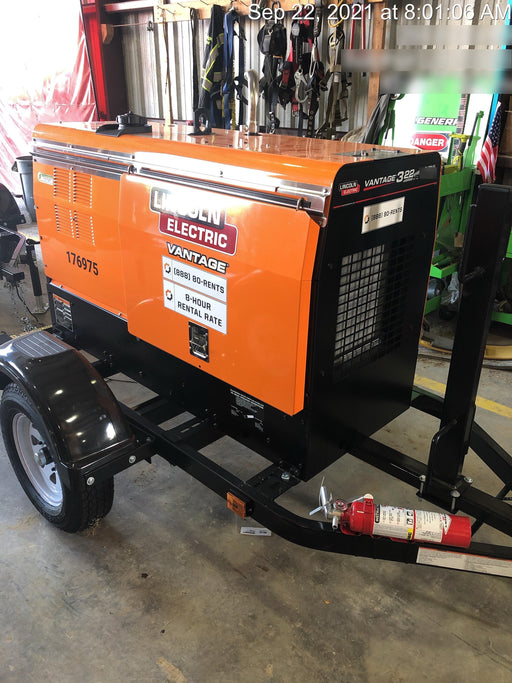 2021 Lincoln Electric Vantage 322 Vantage 322 Ready Pak 3 w/ Decals, ORANGE (includes trailer, cable rack, fender light kit) NO Telematics