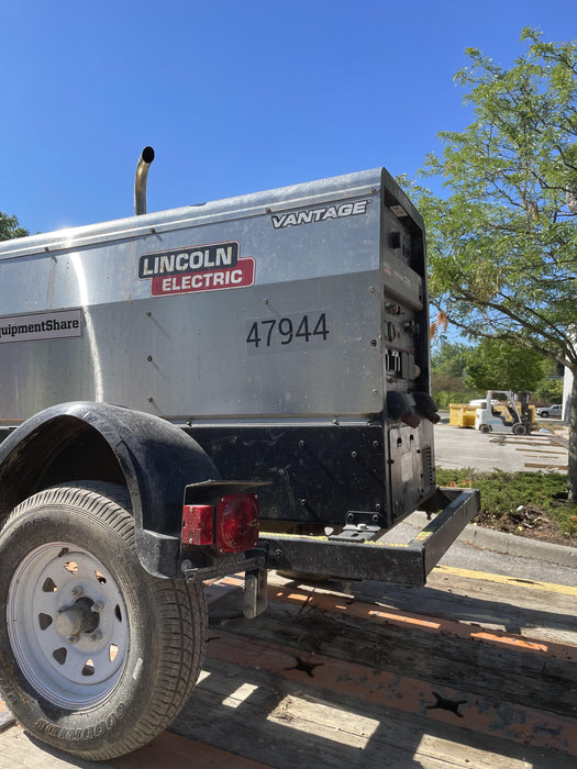 2019 Lincoln Electric Vantage 322 Ready-Pak 3, Two Wheel Trailer, Fender and Light Kit, Cable Rack