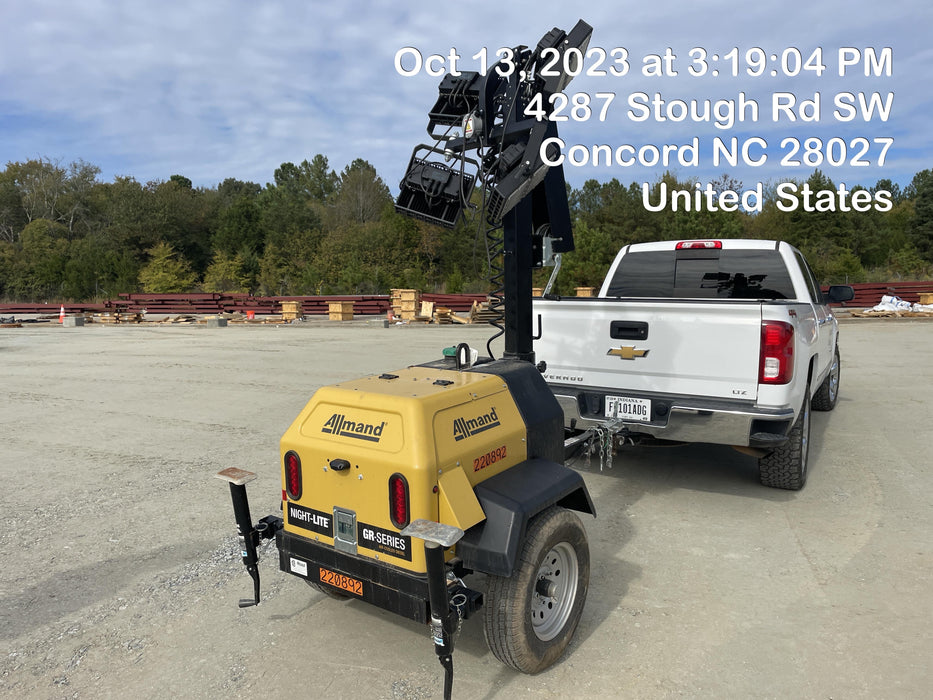 2022 Allmand NLV3GR (4) LED Light Fixture 350W, 23' Vertical Mast, 3kW Prime, Towable, Deep Sea L401, Leveling Jacks, Yanmar T4F 5.8hp