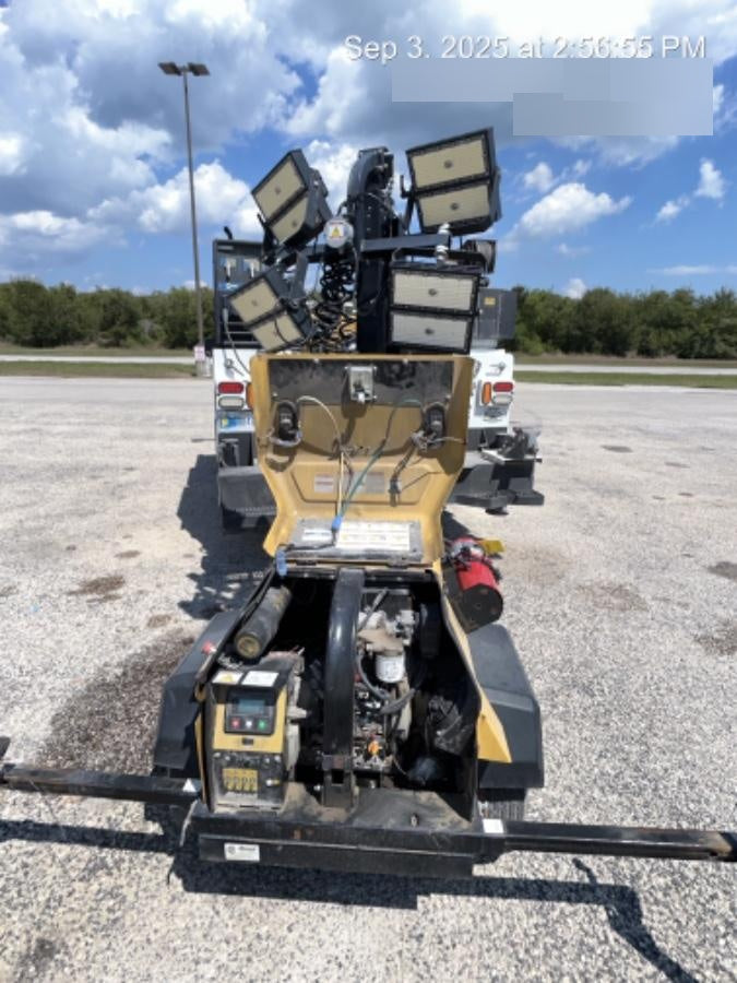 2022 Allmand NLV3GR (4) LED Light Fixture 350W, 23' Vertical Mast, 3kW Prime, Towable, Deep Sea L401, Leveling Jacks, Yanmar T4F 5.8hp