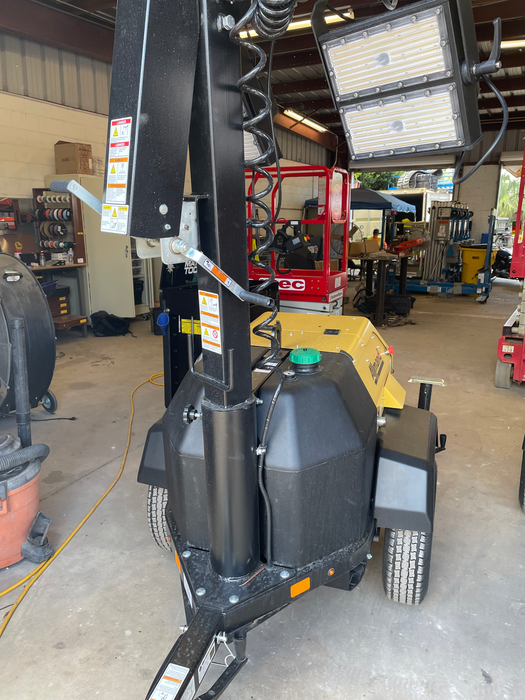 2022 Allmand NLV3GR (4) LED Light Fixture 350W, 23' Vertical Mast, 3kW Prime, Towable, Deep Sea L401, Leveling Jacks, Yanmar T4F 5.8hp