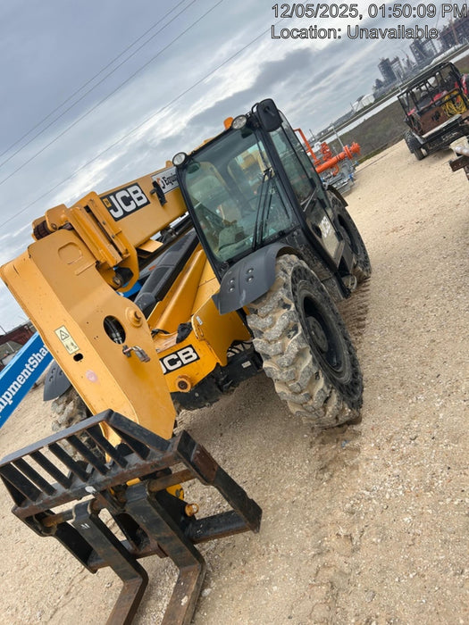 2020 JCB 506-36 Cab/Heat/Air, 74 HP, Solid Tires, STD Worklight, Beacon, Aux Hydraulics, Lifting Eye, Back up Alarm w/48" Carriage/48" Forks