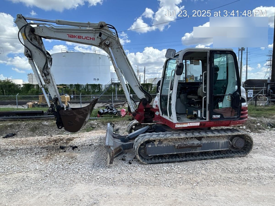 2019 Takeuchi TB290 Takeuchi TB290 Cab/Heat/AC w/Rubber Tracks, Auxiliary Hydraulics, Dozer Blade, Manual QC w/ 18/24/36" Buckets, Hydraulic Thumb Installed