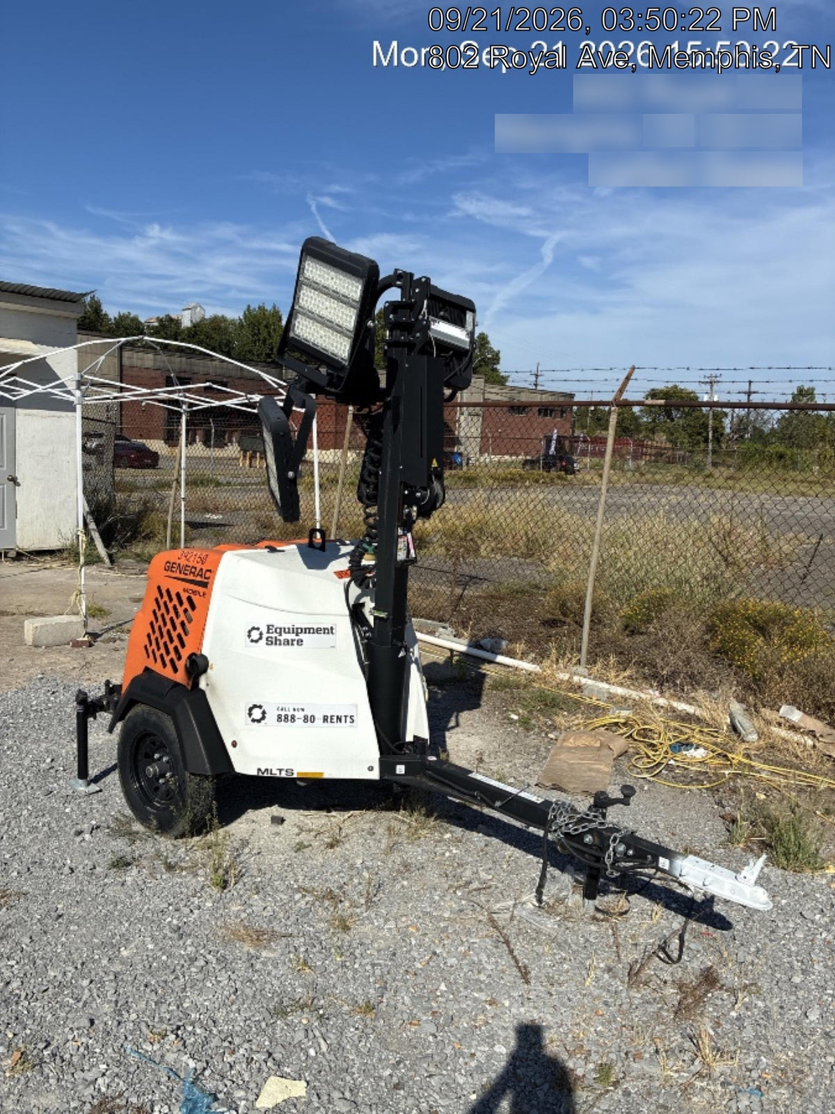 2024 Generac MLT2 Diesel, Flex Switch 120V Input, Powerzone Controller, 
(4) 320W LED Lights, 4kW Generator, 39.9 Gal Fuel Tank, 2" Ball, T3