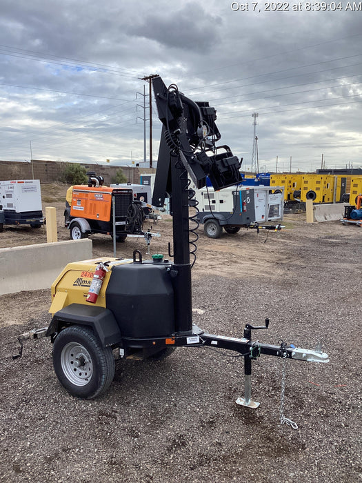 2022 Allmand NLV3GR (4) LED Light Fixture 350W, 23' Vertical Mast, 3kW Prime, Towable, ES Decals, T3