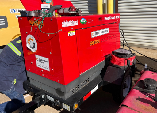 2022 Shindaiwa DGW400MDL Kubota D902 Engine, 23 HP, Dual Op Welder, Wire, Arc, Droop Stick, Tig, and CC Stick Functionality, Simulphase, 3 Phase and 1 Phase Gen Output, Single Axle NB Trlr, Slr Trckl Chrg 12V 12W, Fire Ext