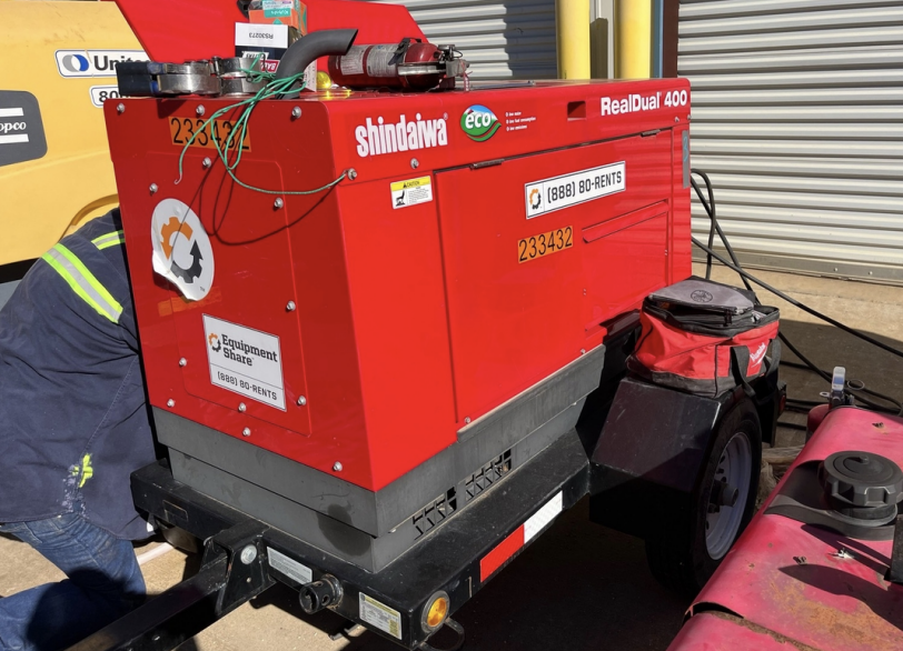 2022 Shindaiwa DGW400MDL Kubota D902 Engine, 23 HP, Dual Op Welder, Wire, Arc, Droop Stick, Tig, and CC Stick Functionality, Simulphase, 3 Phase and 1 Phase Gen Output, Single Axle NB Trlr, Slr Trckl Chrg 12V 12W, Fire Ext