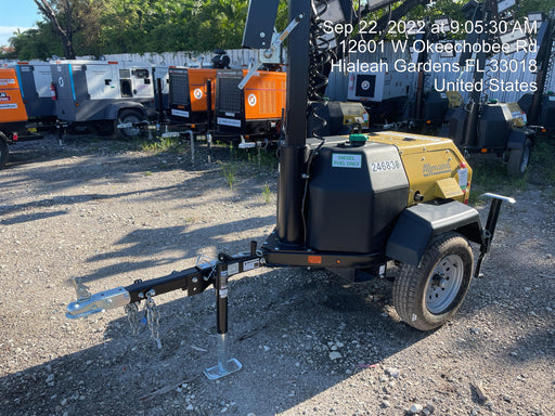 2022 Allmand NLV3GR (4) LED Light Fixture 350W, 23' Vertical Mast, 3kW Prime, Towable, ES Decals, T3