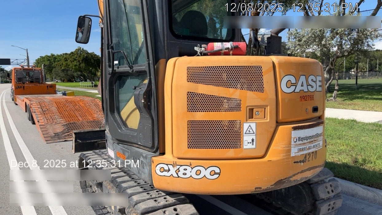 2018 Case CX80C CLOSED CAB, A/C, RUBBER TRACKS PADS, 7'-2" ARM