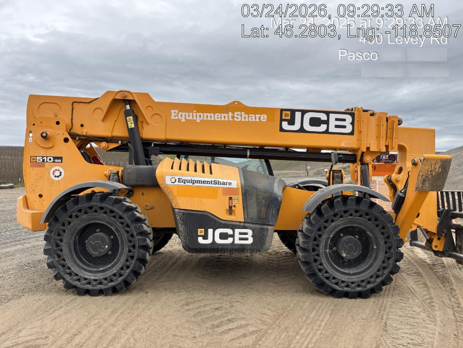 2020 JCB 510-56 Canopy, Solid Tires, Work Lights, Beacon, Aux Hydraulics, Back up Alarm, Lifting Eye, ES Decals