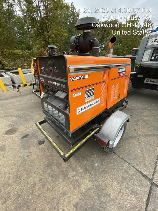 2022 Lincoln Electric Vantage 549X Crosslink Technology, Trailer Mounted, ES Decals, T3