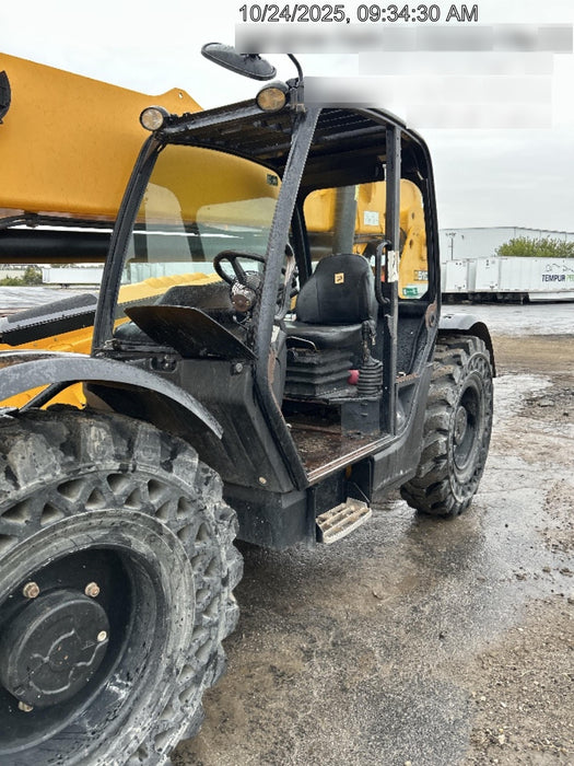 2019 JCB 510-56 74 HP w/Open ROPS, Beacon, Aux Hydraulics, Worklights, Solid Tires, 60" Carriage/Forks