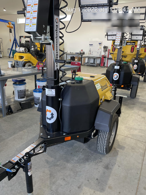 2022 Allmand NLV3GR (4) LED Light Fixture 350W, 23' Vertical Mast, 3kW Prime, Towable, ES Decals, T3