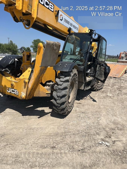2020 JCB 510-56 Cab/Heat/Air, 74 HP, Solid Tires, STD Worklight, Beacon, Aux Hydraulics, Lifting Eye, Back up Alarm w/66" Carriage/60" Forks
