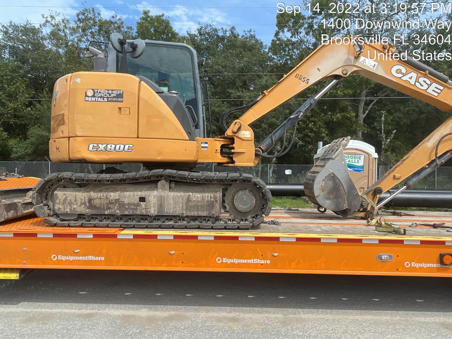 2015 Case CX80C CLOSED CAB, A/C, RUBBER TRACKS PADS, 7'-2" ARM