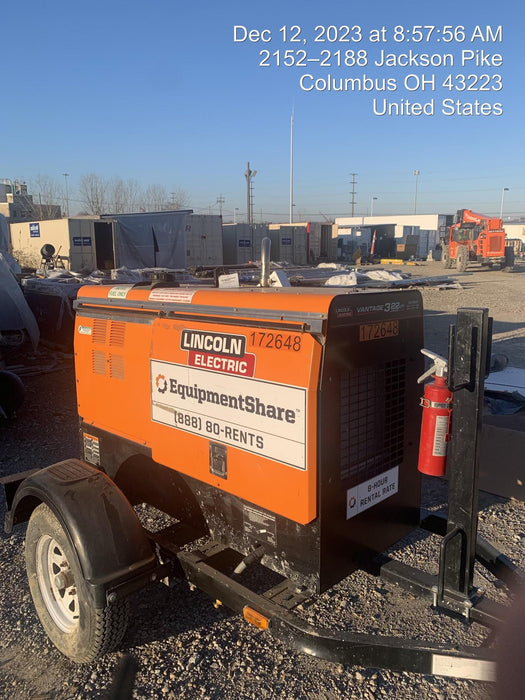 2021 Lincoln Electric Vantage 322 Vantage 322 Ready Pak 3 w/ Decals, ORANGE (includes trailer, cable rack, fender light kit) NO Telematics
