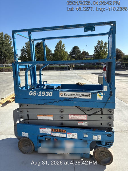 2020 Genie GS-1930 Solid Non Marking Tires, Beacon, Folding rails with half height swing gate, 800W Inverter