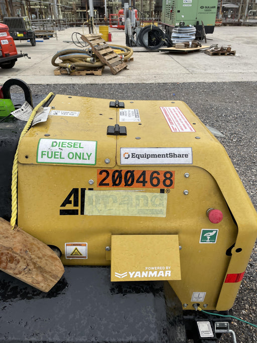 2022 Allmand NLV3GR (4) LED Light Fixture 350W, 23' Vertical Mast, 3kW Prime, Towable, Deep Sea L401, Leveling Jacks, Yanmar T4F 5.8hp