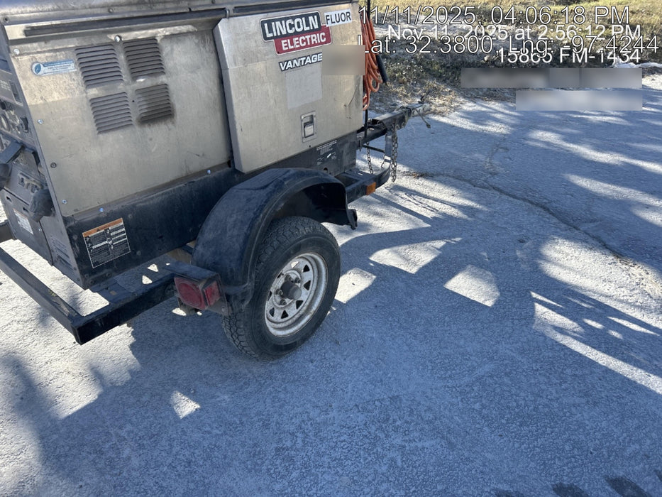 2018 Lincoln Electric Vantage 322 Lincoln Vantage 322 Welder Ready Pak 3 - Vantage 322, Trailer, Fender and light kit, Cable rack