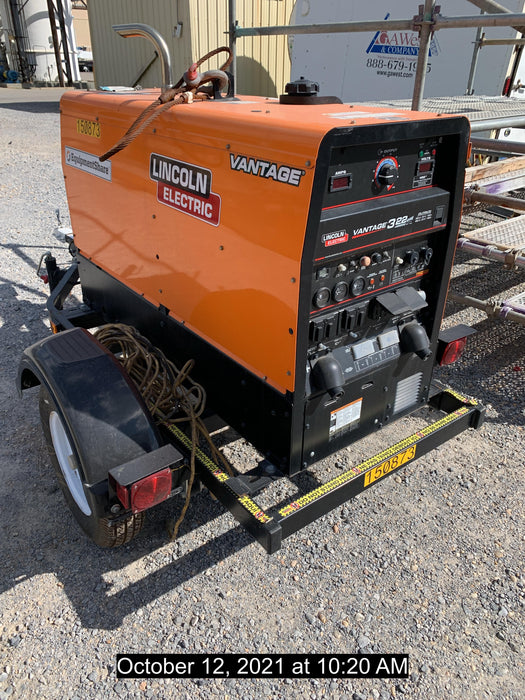 2021 Lincoln Electric Vantage 322 Vantage 322 Ready Pak 3 w/ Telematics & Decals, ORANGE (includes trailer, cable rack, fender light kit)